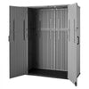 VEVOR Outdoor Storage Shed 59 Cu Ft Vertical Resin Storage Cabinet Gray, for Garage, Backyard Patio Accessories and Garden Tools, Waterproof Outside Lawn Mower Shed with Lockable Doors and Floor