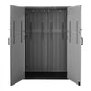 VEVOR Outdoor Storage Shed 59 Cu Ft Vertical Resin Storage Cabinet Gray, for Garage, Backyard Patio Accessories and Garden Tools, Waterproof Outside Lawn Mower Shed with Lockable Doors and Floor