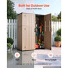 VEVOR Outdoor Storage Shed 59 Cu Ft Vertical Resin Storage Cabinet Brown, for Garage, Backyard Patio Accessories and Garden Tools, Waterproof Outside Lawn Mower Shed with Lockable Doors and Floor