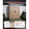 VEVOR Outdoor Storage Shed 59 Cu Ft Vertical Resin Storage Cabinet Brown, for Garage, Backyard Patio Accessories and Garden Tools, Waterproof Outside Lawn Mower Shed with Lockable Doors and Floor