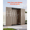VEVOR Outdoor Storage Shed 59 Cu Ft Vertical Resin Storage Cabinet Brown, for Garage, Backyard Patio Accessories and Garden Tools, Waterproof Outside Lawn Mower Shed with Lockable Doors and Floor