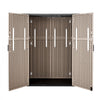 VEVOR Outdoor Storage Shed 59 Cu Ft Vertical Resin Storage Cabinet Brown, for Garage, Backyard Patio Accessories and Garden Tools, Waterproof Outside Lawn Mower Shed with Lockable Doors and Floor