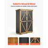 VEVOR Outdoor Storage Shed, 46.06" x 62.99" Wood & Metal Garden Tool Shed with Lockable Doors & Sloped Roof, Waterproof Outside Storage Cabinet with Shelves/Floor for Backyard Patio Lawn, Black/Brown