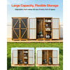 VEVOR Outdoor Storage Shed, 46.06" x 62.99" Wood & Metal Garden Tool Shed with Lockable Doors & Sloped Roof, Waterproof Outside Storage Cabinet with Shelves/Floor for Backyard Patio Lawn, Black/Brown
