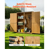 VEVOR Outdoor Storage Shed, 49.41" x 63.98" Wood Garden Tool Shed with Lockable Doors & Sloped Roof, Waterproof Outside Storage Cabinet with Shelves & Floor Included for Backyard Patio Lawn, Brown