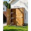 VEVOR Outdoor Storage Shed, 49.41" x 63.98" Wood Garden Tool Shed with Lockable Doors & Sloped Roof, Waterproof Outside Storage Cabinet with Shelves & Floor Included for Backyard Patio Lawn, Brown