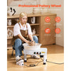 VEVOR Pottery Wheel, 11 in Ceramic Wheel Forming Machine, 60-300 RPM Speed Adjustable Foot Pedal, Adjustable Lift Leg, Detachable Basin, Complete Tool Accessory Kit for Work Art Craft DIY, White
