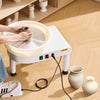 VEVOR Pottery Wheel, 14 in Ceramic Wheel Forming Machine, 60-300 RPM Speed Adjustable Foot Pedal, Adjustable Lift Leg, Detachable Basin, Complete Tool Accessory Kit for Work Art Craft DIY, White