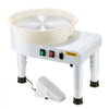 VEVOR Pottery Wheel, 14 in Ceramic Wheel Forming Machine, 60-300 RPM Speed Adjustable Foot Pedal, Adjustable Lift Leg, Detachable Basin, Complete Tool Accessory Kit for Work Art Craft DIY, White