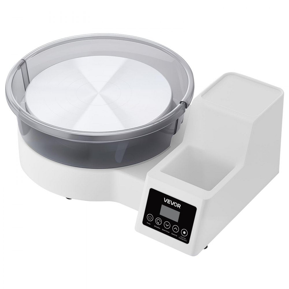 VEVOR Pottery Wheel for Adults, 11" Aluminum Turntable, 450W Electric Table Top Pottery Wheel with Foot Pedal, 30-300 RPM Adjustable Speed, Detachable Basin, for Beginners, DIY Clay Art Craft, White