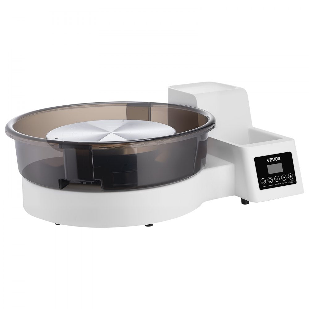 VEVOR Pottery Wheel for Adults, 14" and 11" Turntables, 450W Electric Table Top Pottery Wheel with Foot Pedal, 30-300 RPM Adjustable Speed, Detachable Basin, for Beginners, DIY Clay Art Craft, White