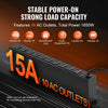 VEVOR 1U PDU, 10 Outlets, Rack Mount Power Strip Fits Standard 19" Server Racks, with Independent Switch Surge Protection & Overload Protection, 110-125V/15A, Ideal for Home and Office