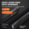 VEVOR 1U PDU, 8 Outlets, Rack Mount Power Strip Fits Standard 19" Server Racks, with Integrated Switch Surge Protection & Overload Protection, 110-125V/15A, Ideal for Home and Office