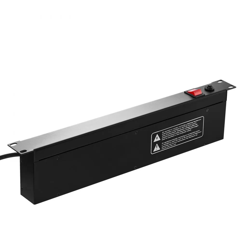 VEVOR 1U PDU, 8 Outlets, Rack Mount Power Strip Fits Standard 19" Server Racks, with Integrated Switch Surge Protection & Overload Protection, 110-125V/15A, Ideal for Home and Office