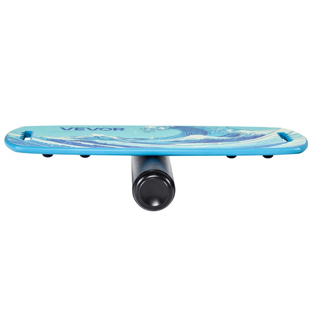 VEVOR Balance Board, Wobble Board Trainer for Adults, Premium Wooden Balance Training Equipment with Roller, Magnetic Stoppers, Storage Rack, for Core Workouts, Surf Trainer & Physical Therapy, Blue