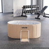 VEVOR Portable Foldable Bathtub 47.2"x23.6"x19.7" Soaking for Adults Beige, for Bathroom Shower Stall, 5-Layer Insulation, Space Saving, Family Hot SPA Ice Bath Tub with 2 Drain Ports, Indoor Outdoor