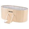VEVOR Portable Foldable Bathtub 47.2"x23.6"x19.7" Soaking for Adults Beige, for Bathroom Shower Stall, 5-Layer Insulation, Space Saving, Family Hot SPA Ice Bath Tub with 2 Drain Ports, Indoor Outdoor