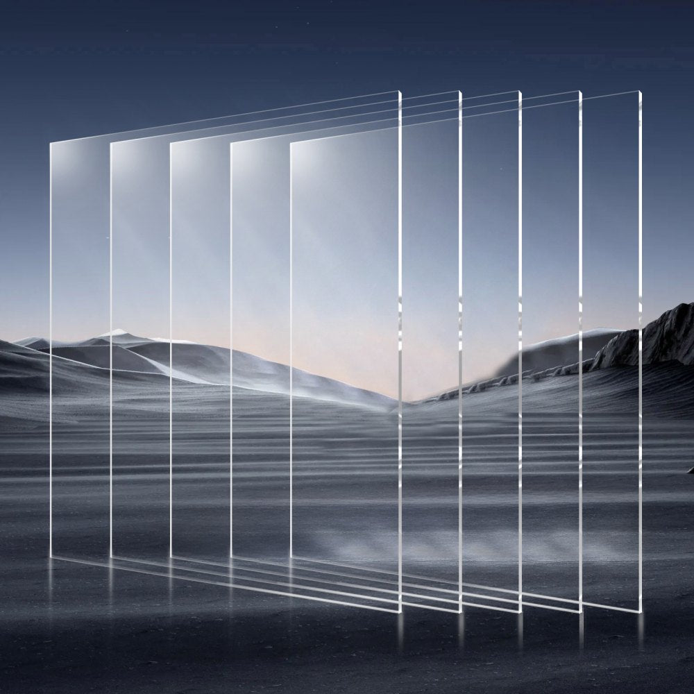 VEVOR PET/Plexiglass Sheets, 5-Pack Plastic Sheet, 24 x 36 Inch 0.04 Inch Thick Transparent Clear Flexible Plastic Panels for Craft, Replacement Picture Frame Glass, DIY Display Project, Easy to Cut