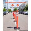 VEVOR Traffic Cones Delineator Posts, 42 Inch 12-Pack Orange Safety Post Cones with 11.8" x 11.8" Weighted Base & Reflective Strips for Parking Lots, Traffic Control, Road Safety, Construction Zones