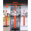 VEVOR Traffic Cones Delineator Posts, 42 Inch 12-Pack Orange Safety Post Cones with 11.8" x 11.8" Weighted Base & Reflective Strips for Parking Lots, Traffic Control, Road Safety, Construction Zones