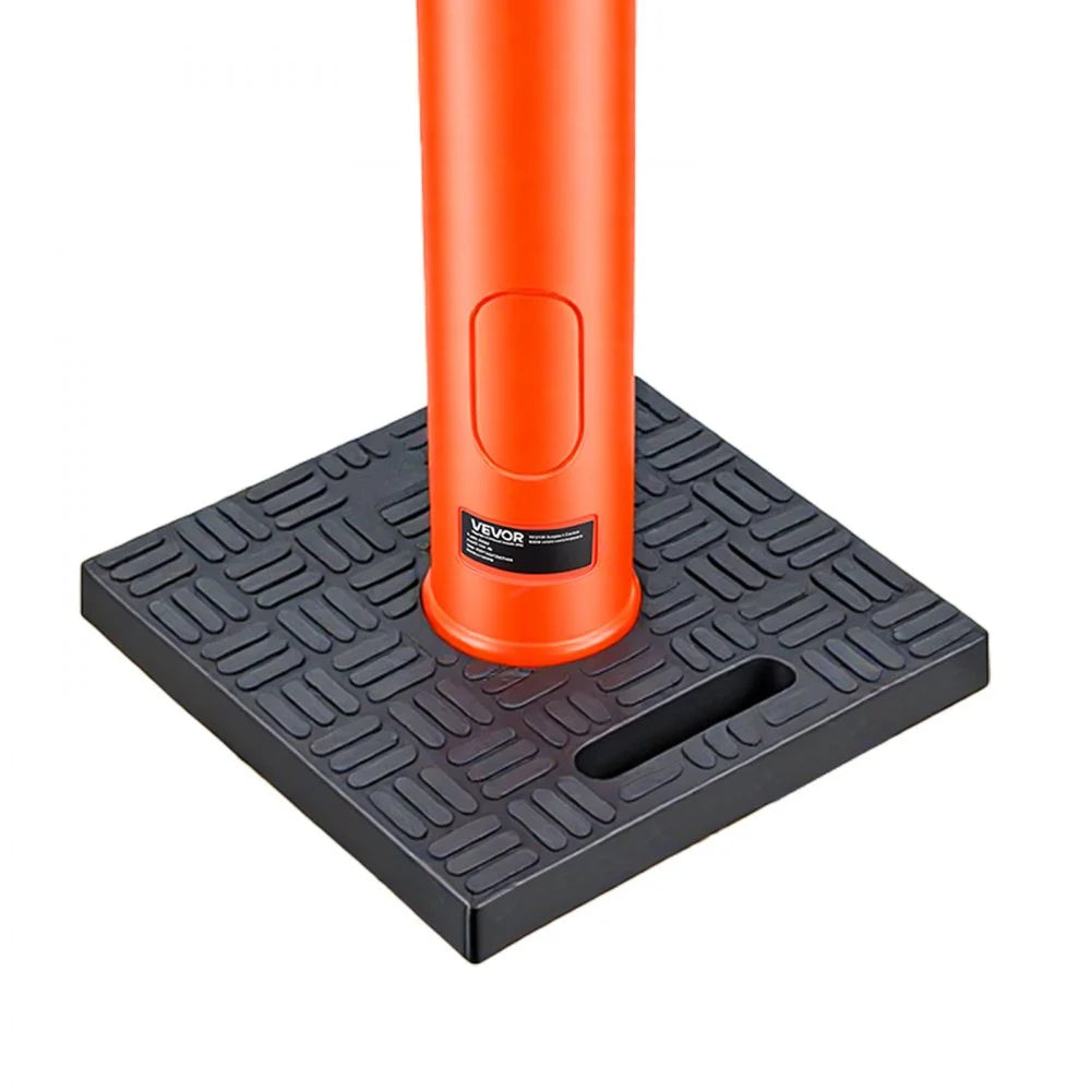 VEVOR Traffic Cones Delineator Posts, 42 Inch 12-Pack Orange Safety Post Cones with 11.8" x 11.8" Weighted Base & Reflective Strips for Parking Lots, Traffic Control, Road Safety, Construction Zones
