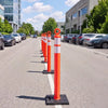 VEVOR Traffic Cones Delineator Posts, 42 Inch 6-Pack Orange Safety Post Cones with 11.8" x 11.8" Weighted Base & Reflective Strips for Parking Lots, Traffic Control, Road Safety, Construction Zones