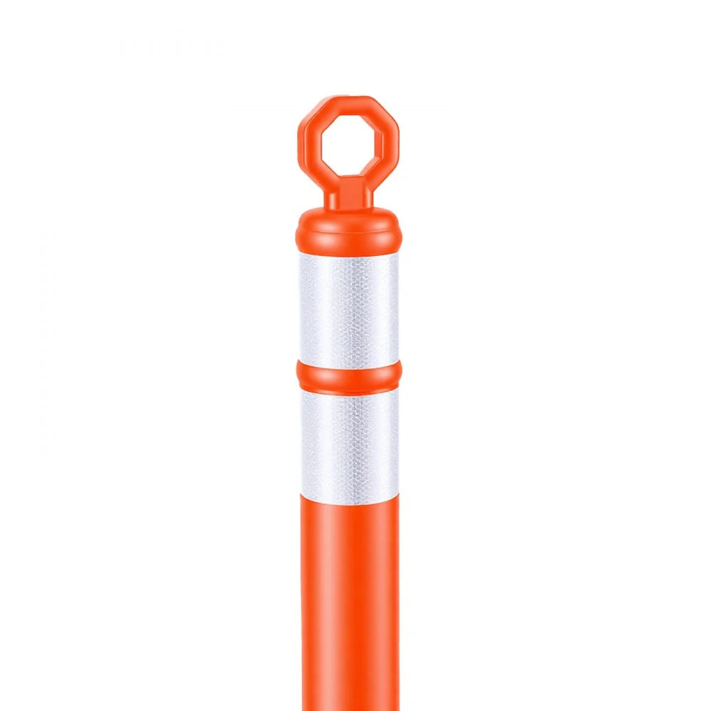 VEVOR Traffic Cones Delineator Posts, 42 Inch 3-Pack Orange Safety Post Cones with 11.8" x 11.8" Weighted Base & Reflective Strips for Parking Lots, Traffic Control, Road Safety, Construction Zones