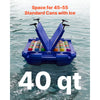 VEVOR Floating Cooler, 40 QT Floating Ice Chest with Dry Storage & Tow Rope, Premium LLDPE Amphibious Drink Cooler for Water & Land, Smooth Stable Cruiser on Lake, River, Pool, Beach, Kayak, Deep Blue