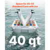VEVOR Floating Cooler, 40 QT Floating Ice Chest with Dry Storage & Tow Rope, Premium LLDPE Amphibious Drink Cooler for Water & Land, Cruise Smoothly Stable on Lake, River, Pool, Beach, Kayak, White