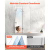 VEVOR Bathtub Shower Door 47" W x 55" H Semi-Frameless Bi-Fold Tub Door, 1/4" Clear Tempered Glass, Easy-Clean Nano Coating, 180° Folding, Adjustable Sealing Strip, for Home Bathroom Tub, Silver