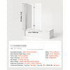 VEVOR Bathtub Shower Door 47" W x 55" H Semi-Frameless Bi-Fold Tub Door, 1/4" Clear Tempered Glass, Easy-Clean Nano Coating, 180° Folding, Adjustable Sealing Strip, for Home Bathroom Tub, Silver