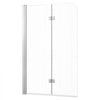 VEVOR Bathtub Shower Door 47" W x 55" H Semi-Frameless Bi-Fold Tub Door, 1/4" Clear Tempered Glass, Easy-Clean Nano Coating, 180° Folding, Adjustable Sealing Strip, for Home Bathroom Tub, Silver
