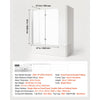 VEVOR Bathtub Shower Door 27.5"/47"W x 55"H Semi-Frameless Bi-Fold Tub Door, 1/4" Clear Tempered Glass, Easy-Clean Nano Coating, 180° Folding, 1 Fixed and 2 Foldable Panels, for Bathroom Tub, Silver