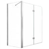 VEVOR Bathtub Shower Door 27.5"/47"W x 55"H Semi-Frameless Bi-Fold Tub Door, 1/4" Clear Tempered Glass, Easy-Clean Nano Coating, 180° Folding, 1 Fixed and 2 Foldable Panels, for Bathroom Tub, Silver