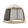 VEVOR Screen House Tent, 10 x 9.2 ft, 4-8 Person Pop Up Screen Tent, Portable Screened in Canopy with Carry Bag, Netting Sides, Ground Stakes, for Garden, Patio, Backyard, Outdoor Activities, Beige