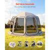 VEVOR Screen House Tent, 12 x 11 ft, 10-12 Person Pop Up Screen Tent, Portable Screened in Canopy with Carry Bag, Netting Sides, Ground Stakes, for Garden, Patio, Backyard, Outdoor Activities, Beige