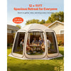 VEVOR Screen House Tent, 12 x 11 ft, 10-12 Person Pop Up Screen Tent, Portable Screened in Canopy with Carry Bag, Netting Sides, Ground Stakes, for Garden, Patio, Backyard, Outdoor Activities, Beige