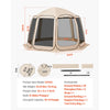 VEVOR Screen House Tent, 12 x 11 ft, 10-12 Person Pop Up Screen Tent, Portable Screened in Canopy with Carry Bag, Netting Sides, Ground Stakes, for Garden, Patio, Backyard, Outdoor Activities, Beige