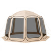 VEVOR Screen House Tent, 12 x 11 ft, 10-12 Person Pop Up Screen Tent, Portable Screened in Canopy with Carry Bag, Netting Sides, Ground Stakes, for Garden, Patio, Backyard, Outdoor Activities, Beige