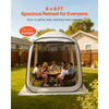 VEVOR Screen House Tent, 6 x 6 ft, 4-6 Person Pop Up Screen Tent, Portable Screened in Canopy with Carry Bag, Netting Sides, Ground Stakes, for Garden, Patio, Backyard, and Outdoor Activities, Beige