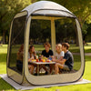 VEVOR Screen House Tent, 6 x 6 ft, 4-6 Person Pop Up Screen Tent, Portable Screened in Canopy with Carry Bag, Netting Sides, Ground Stakes, for Garden, Patio, Backyard, and Outdoor Activities, Beige