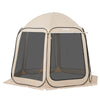 VEVOR Screen House Tent, 10 x 9.2 ft, 4-8 Person Pop Up Screen Tent with Extended Awning, Portable Screened in Canopy with Carry Bag, Netting Sides, for Patio, Backyard, and Outdoor Activities, Beige
