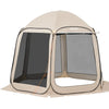 VEVOR Screen House Tent, 10 x 9.2 ft, 4-8 Person Pop Up Screen Tent with Extended Awning, Portable Screened in Canopy with Carry Bag, Netting Sides, for Patio, Backyard, and Outdoor Activities, Beige