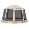 VEVOR Screen House Tent, 12 x 11 ft, 10-12 Person Pop Up Screen Tent with Extended Awning, Portable Screened in Canopy with Carry Bag, Netting Sides, for Patio, Backyard, and Outdoor Activities, Beige