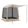 VEVOR Screen House Tent, 6 x 6 ft, 4-6 Person Pop Up Screen Tent with Extended Awning, Portable Screened in Canopy with Carry Bag, Netting Sides, for Patio, Backyard, and Outdoor Activities, Beige