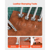 VEVOR Leather Working Tools Kit, 59 PCS Leather Craft Tools with Portable Canvas Storage Bag, Engraving Punching Sewing Stamping Sanding Tools, Ideal for Beginners DIY Enthusiasts and Professionals