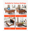 VEVOR 31 in Square Leather Ottoman with Storage, Upholstered Tufted Button Coffee Table Ottoman with Castered Rolling Wheels, PU Leather High-Density Sponge for Living Room, Dorm, Bedroom, Brown