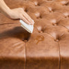 VEVOR 31 in Square Leather Ottoman with Storage, Upholstered Tufted Button Coffee Table Ottoman with Castered Rolling Wheels, PU Leather High-Density Sponge for Living Room, Dorm, Bedroom, Brown