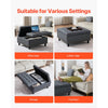 VEVOR 31 in Square Leather Ottoman with Storage, Upholstered Tufted Button Coffee Table Ottoman with Lift-Top & Flip Design, PU Leather High-Density Sponge for Living Room, Bedroom, Dorm, Grey