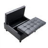 VEVOR 31 in Square Leather Ottoman with Storage, Upholstered Tufted Button Coffee Table Ottoman with Lift-Top & Flip Design, PU Leather High-Density Sponge for Living Room, Bedroom, Dorm, Grey